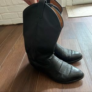 Vintage Tony Lama black cowboy boots
